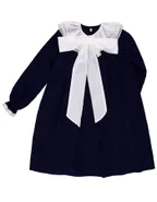 ALLOVIN Vintage Lace Collar Velvet Dress