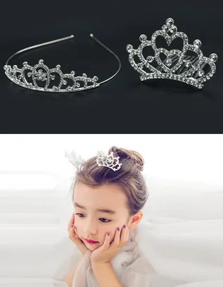 Allovin Rhinestone Crown Hair Accessory
