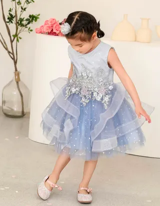 ALLOVIN Sequins Tulle Party Dress