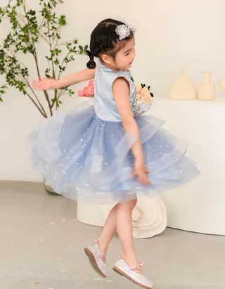 ALLOVIN Sequins Tulle Party Dress