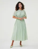 ALLOVIN The Jade Linen Dress