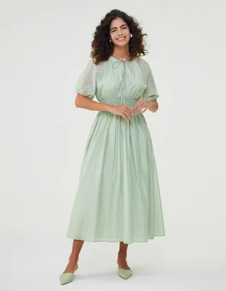 ALLOVIN The Jade Linen Dress
