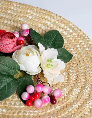 Allovin Toddler Girls Flower Decor Straw Hat