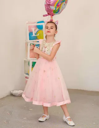 ALLOVIN Sequins Tulle Party Dress