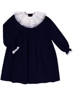 ALLOVIN Vintage Lace Collar Velvet Dress