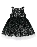 ALLOVIN Lace And Tulle V-back Layered Dress