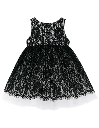 ALLOVIN Lace And Tulle V-back Layered Dress