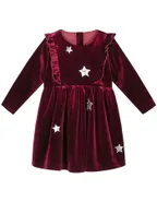 ALLOVIN Sparkly Stars Velvet Dress