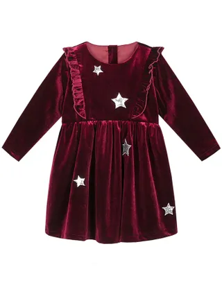 ALLOVIN Sparkly Stars Velvet Dress