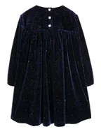 ALLOVIN Smocked Velvet Dress