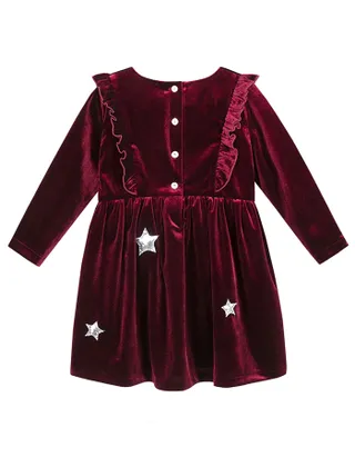 ALLOVIN Sparkly Stars Velvet Dress