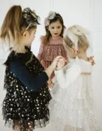 ALLOVIN Sparkly Stars Tulle Dress