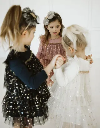 ALLOVIN Sparkly Stars Tulle Dress