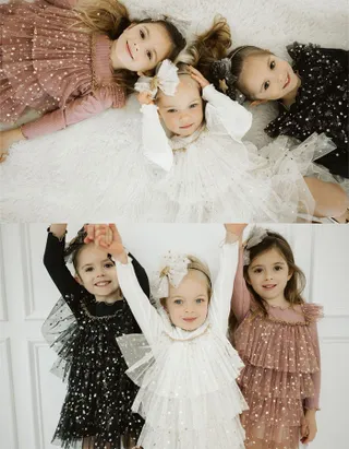 ALLOVIN Sparkly Stars Tulle Dress