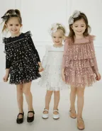 ALLOVIN Sparkly Stars Tulle Dress