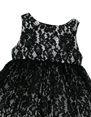 ALLOVIN Lace And Tulle V-back Layered Dress