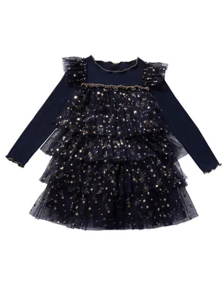ALLOVIN Sparkly Stars Tulle Dress