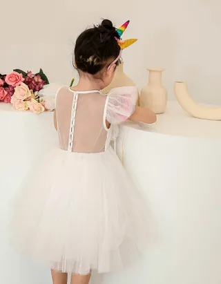 ALLOVIN Sheer back Party Dress