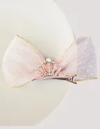 Allovin Toddler Girls Rhinestone Crown Decor Bow Hairpin