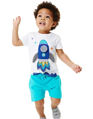 Allovin Toddler Boys Supersoft Jersey T-Shirt & Pants Set