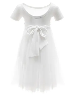Toddler Girl Short Sleeve Summer Casual White Dress