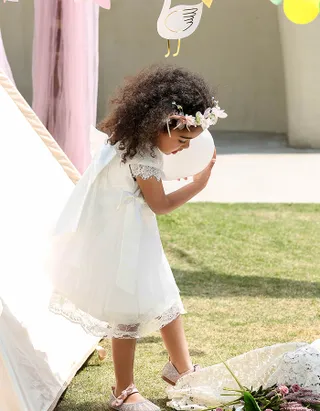 ALLOVIN Bow Back Trapeze Dress