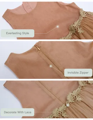 Allovin Toddler Girl A-Line Sleeveless Boho Ball Gown Tulle Dress