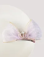 Allovin Toddler Girls Rhinestone Crown Decor Bow Hairpin