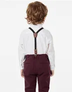 Toddler Boys Bow Tie Button Up Shirt & Suspender Pants