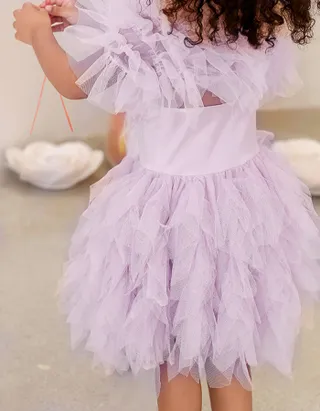 Allovin Girl Fancy Tulle Ruffle Cape