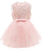 Toddler Girl Sequins Sleeveless Formal Ball Gown Party Dress