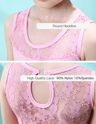 Allovin Sleeveless Tutu Lace Ballet Leotard