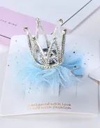 Allovin Toddler Girls Rhinestone Crown Decor Hairpin