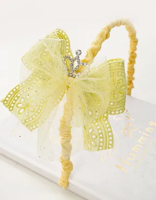 Allovin Lace Bow Decor Headband