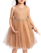 Allovin Toddler Girl A-Line Sleeveless Boho Ball Gown Tulle Dress