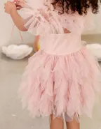 Allovin Girl Fancy Tulle Ruffle Cape