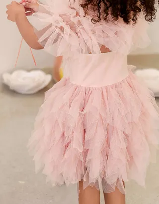 Allovin Girl Fancy Tulle Ruffle Cape