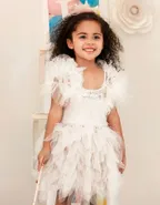 Allovin Girl Fancy Tulle Ruffle Cape