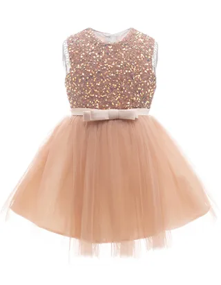 Toddler Girl Sequins Sleeveless Formal Ball Gown Party Dress