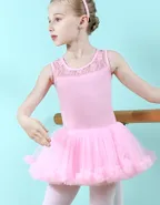 Allovin Sleeveless Tutu Lace Ballet Leotard