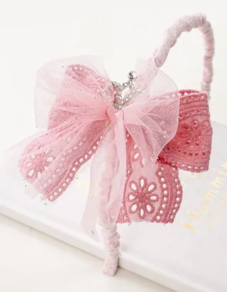 Allovin Lace Bow Decor Headband