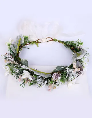 Allovin Floral Headband Crown for Weddings and Special Occasions