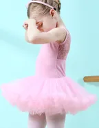 Allovin Sleeveless Tutu Lace Ballet Leotard