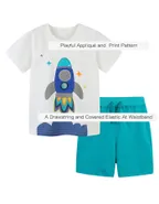 Allovin Toddler Boys Supersoft Jersey T-Shirt & Pants Set