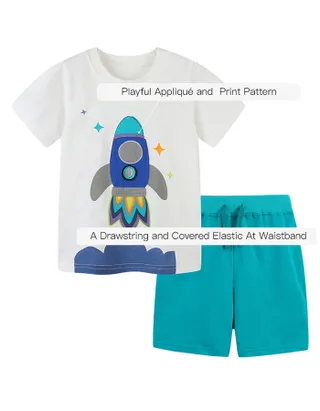 Allovin Toddler Boys Supersoft Jersey T-Shirt & Pants Set