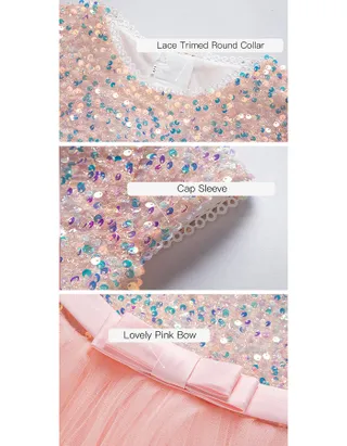 ALLOVIN Sequins Tulle Party Dress