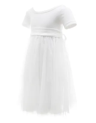 Toddler Girl Short Sleeve Summer Casual White Dress