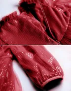 Allovin Toddler Girl A-line Long Sleeve Princess Sequin Tulle Dress for Party