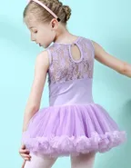 Allovin Sleeveless Tutu Lace Ballet Leotard