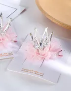 Allovin Toddler Girls Rhinestone Crown Decor Hairpin